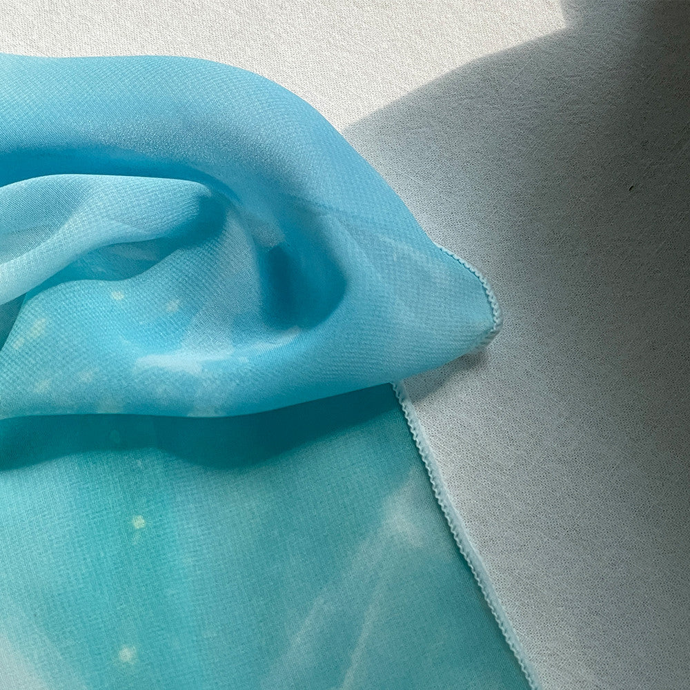 Azure chiffon fabric poster/curtain